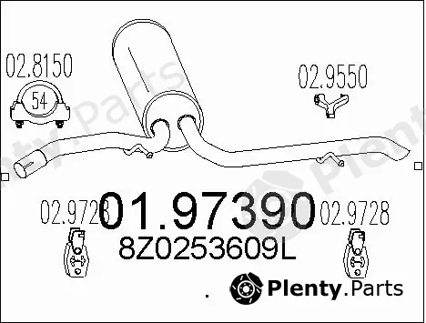 MTS 01.97390 — Rear Muffler