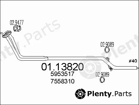 MTS 01.13820 — Exhaust Pipe