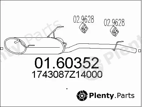 MTS 01.60352 — Rear Muffler