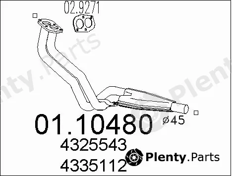 MTS 01.10480 — Exhaust Pipe