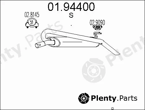 MTS 01.94400 — Rear Muffler