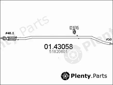 MTS 01.43058 — Exhaust Pipe