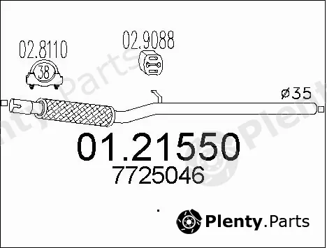 MTS 01.21550 — Exhaust Pipe