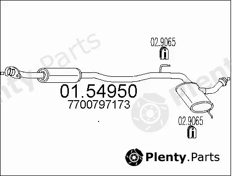 MTS 01.54950 — Centre Muffler
