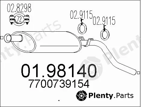MTS 01.98140 — Rear Muffler