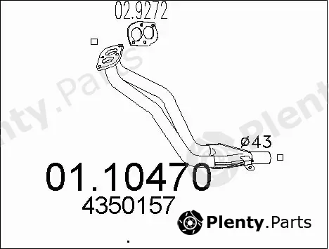 MTS 01.10470 — Exhaust Pipe