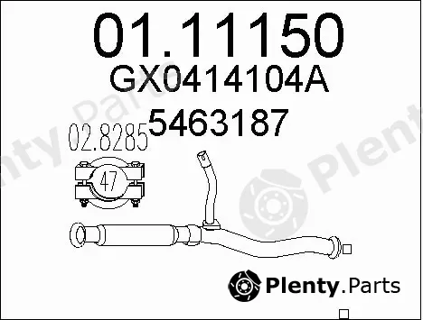 MTS 01.11150 — Exhaust Pipe