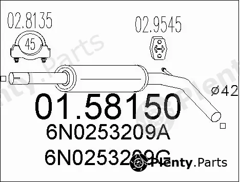MTS 01.58150 — Centre Muffler