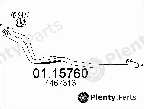 MTS 01.15760 — Exhaust Pipe