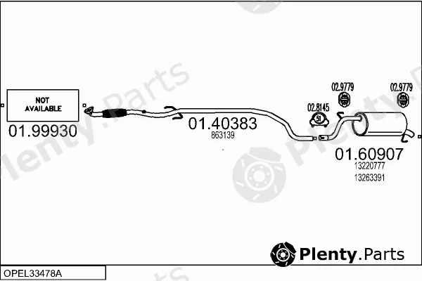 MTS OPEL33478A120359 — Exhaust System