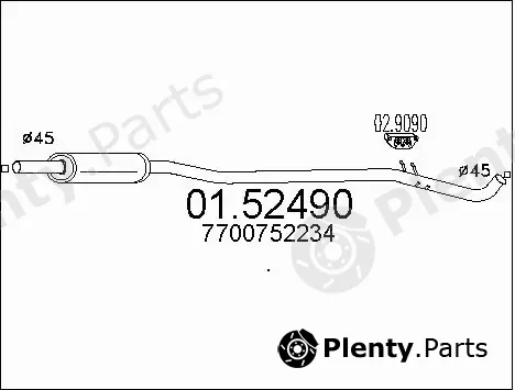 MTS 01.52490 — Centre Muffler