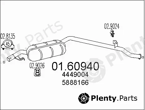 MTS 01.60940 — Rear Muffler