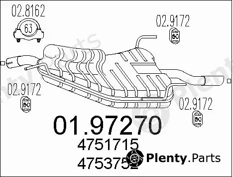 MTS 01.97270 — Rear Muffler