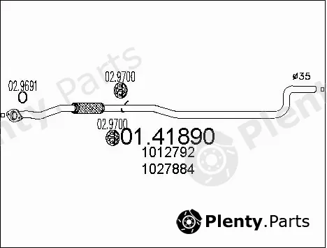 MTS 01.41890 — Exhaust Pipe