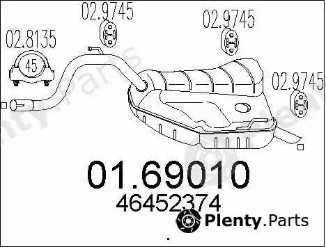 MTS 01.69010 — Rear Muffler
