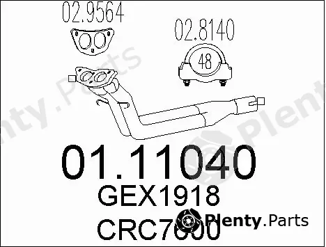 MTS 01.11040 — Exhaust Pipe