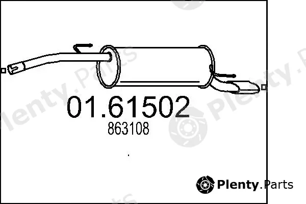 MTS 01.61502 — Rear Muffler