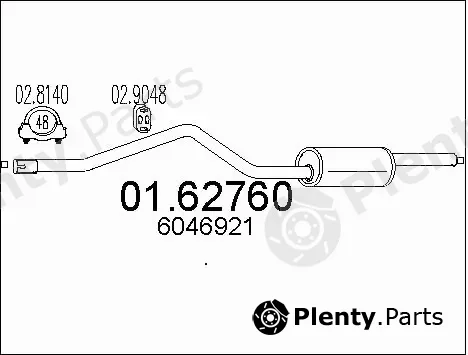 MTS 01.62760 — Rear Muffler