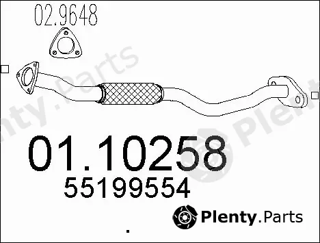 MTS 01.10258 — Exhaust Pipe