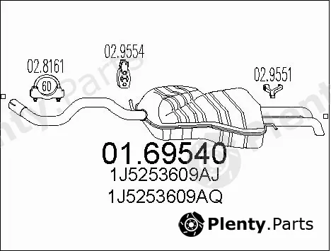 MTS 01.69540 — Rear Muffler
