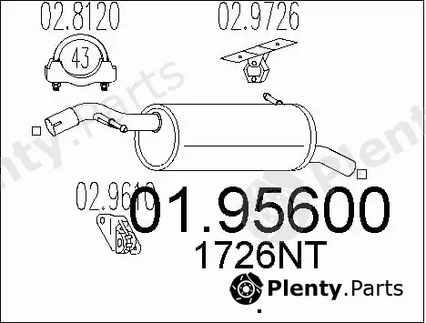 MTS 01.95600 — Rear Muffler