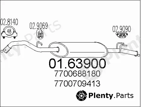 MTS 01.63900 — Rear Muffler