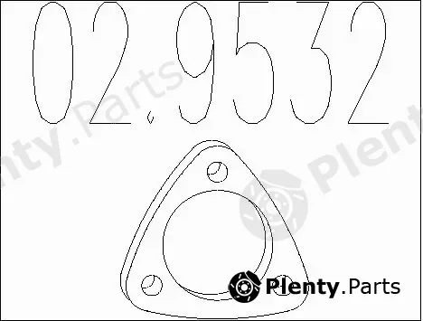 MTS 02.9532 — Gasket, exhaust pipe