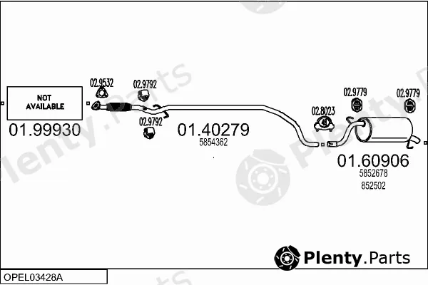 MTS OPEL03428A107795 — Exhaust System