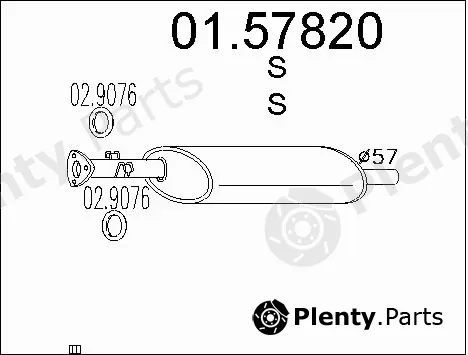 MTS 01.57820 — Centre Muffler