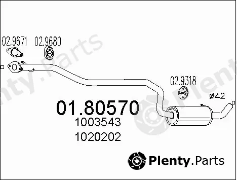MTS 01.80570 — Centre Muffler