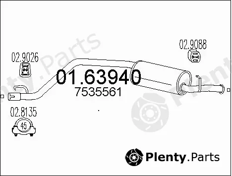 MTS 01.63940 — Rear Muffler