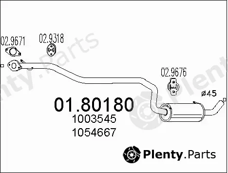 MTS 01.80180 — Centre Muffler