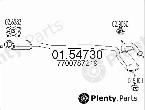 MTS 01.54730 — Centre Muffler