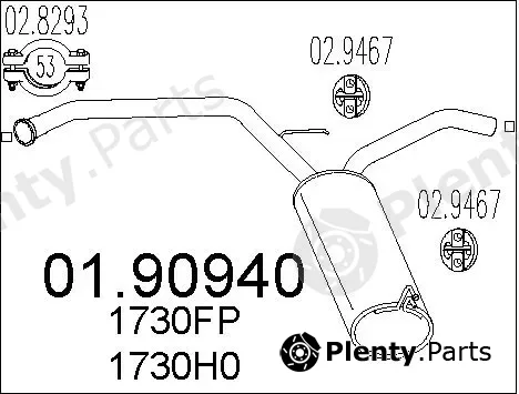 MTS 01.90940 — Rear Muffler