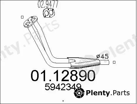 MTS 01.12890 — Exhaust Pipe