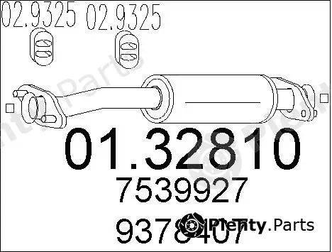 MTS 01.32810 — Front Muffler