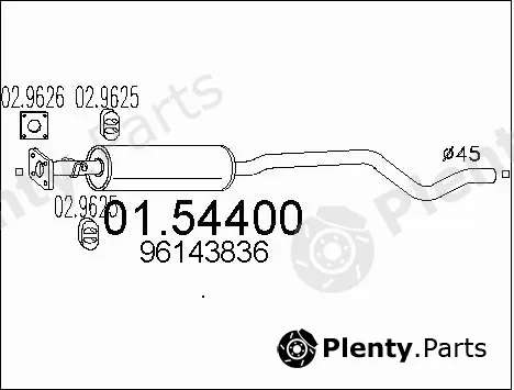 MTS 01.54400 — Centre Muffler