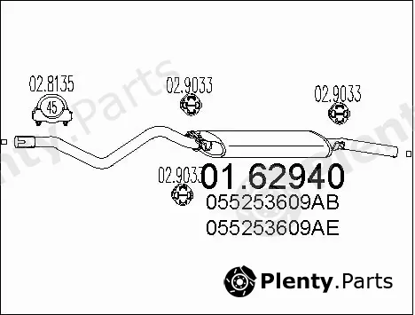 MTS 01.62940 — Rear Muffler