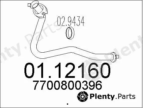 MTS 01.12160 — Exhaust Pipe