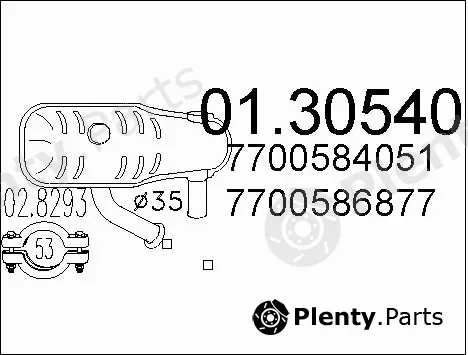 MTS 01.30540 — Front Muffler