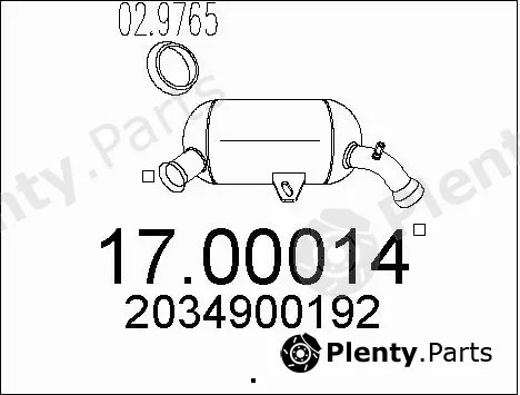 MTS 17.00014 — Soot/Particulate Filter, exhaust system