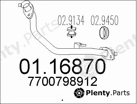 MTS 01.16870 — Exhaust Pipe