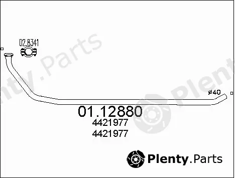 MTS 01.12880 — Exhaust Pipe