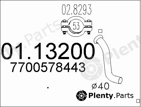 MTS 01.13200 — Exhaust Pipe