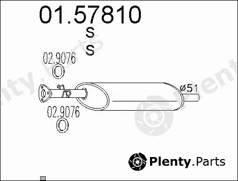 MTS 01.57810 — Centre Muffler
