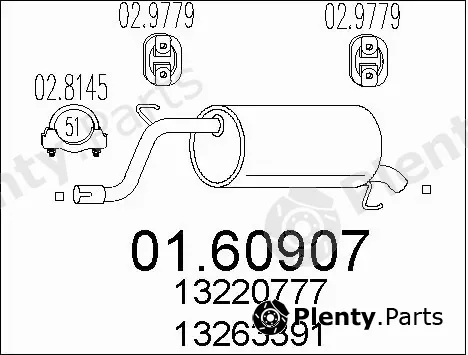 MTS 01.60907 — Rear Muffler