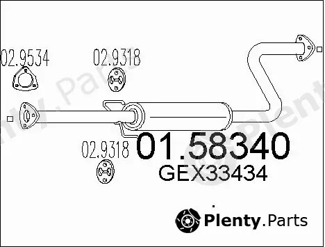 MTS 01.58340 — Centre Muffler