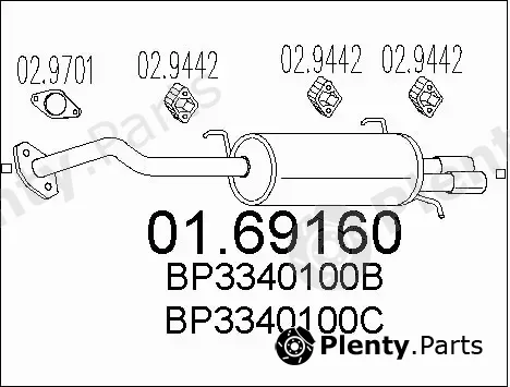 MTS 01.69160 — Rear Muffler