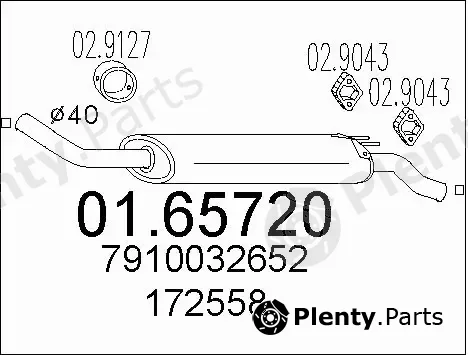 MTS 01.65720 — Rear Muffler
