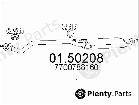 MTS 01.50208 — Centre Muffler